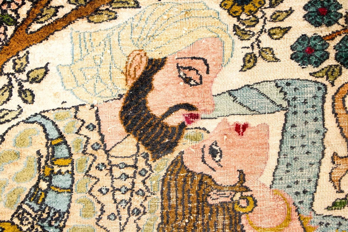 Tappeto di seta - Seta del Kashmir - 150 x 92 cm - multicolore