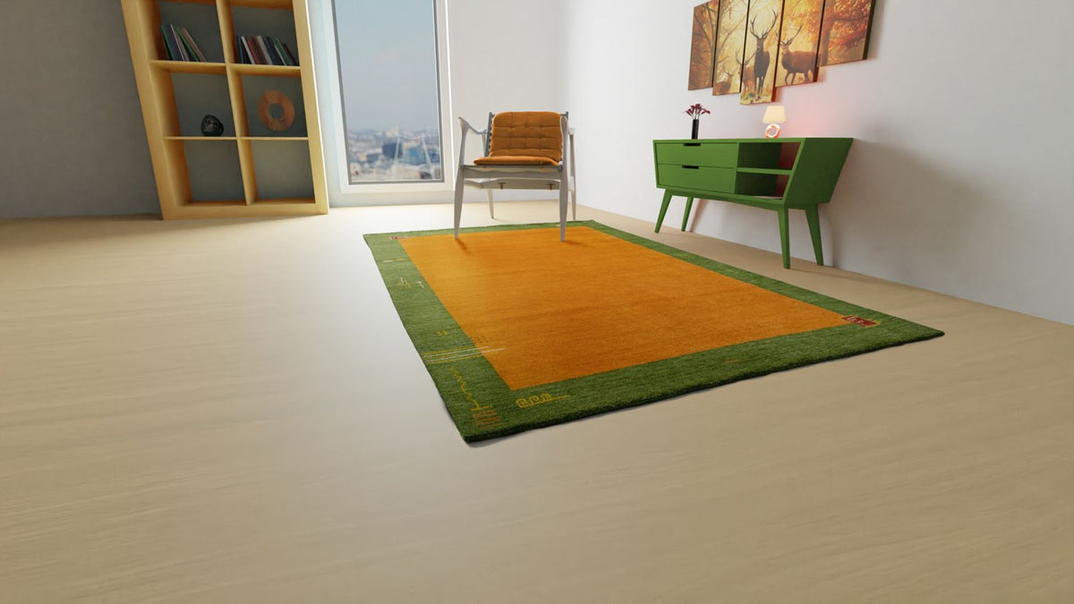 Tappeto Gabbeh - Indus - 300 x 250 cm - arancione