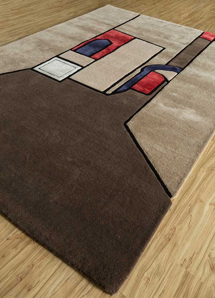 Tappeto di lana forma speciale  - 240 x 170 cm - beige