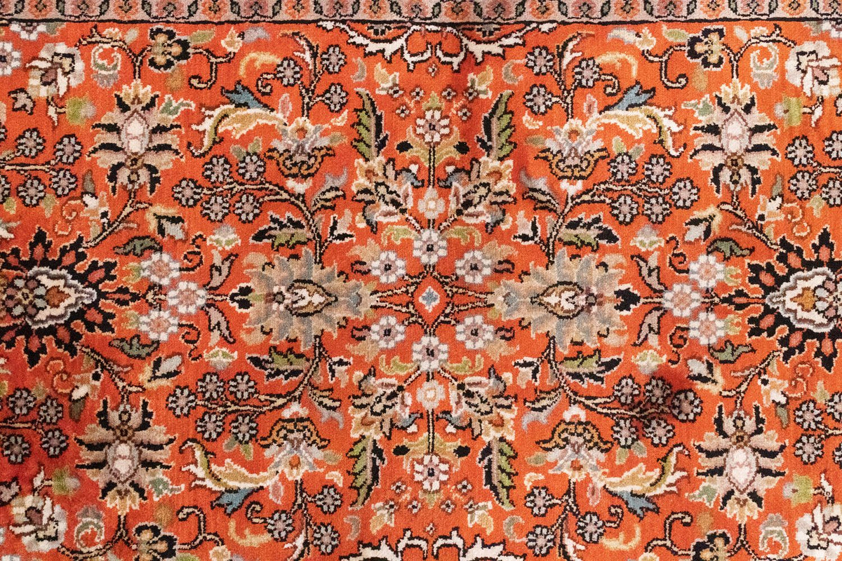 Tappeto corsia Tappeto di seta - Seta del Kashmir - 177 x 61 cm - arancione