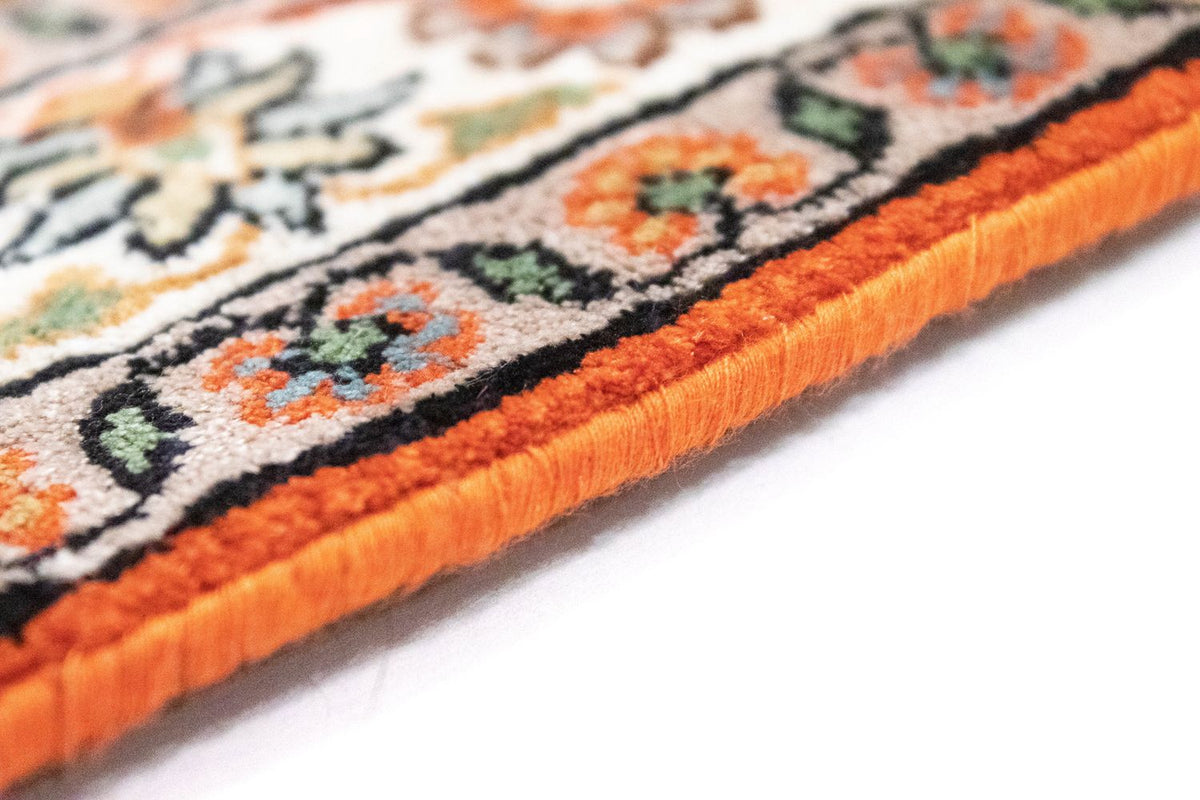 Tappeto corsia Tappeto di seta - Seta del Kashmir - 177 x 61 cm - arancione