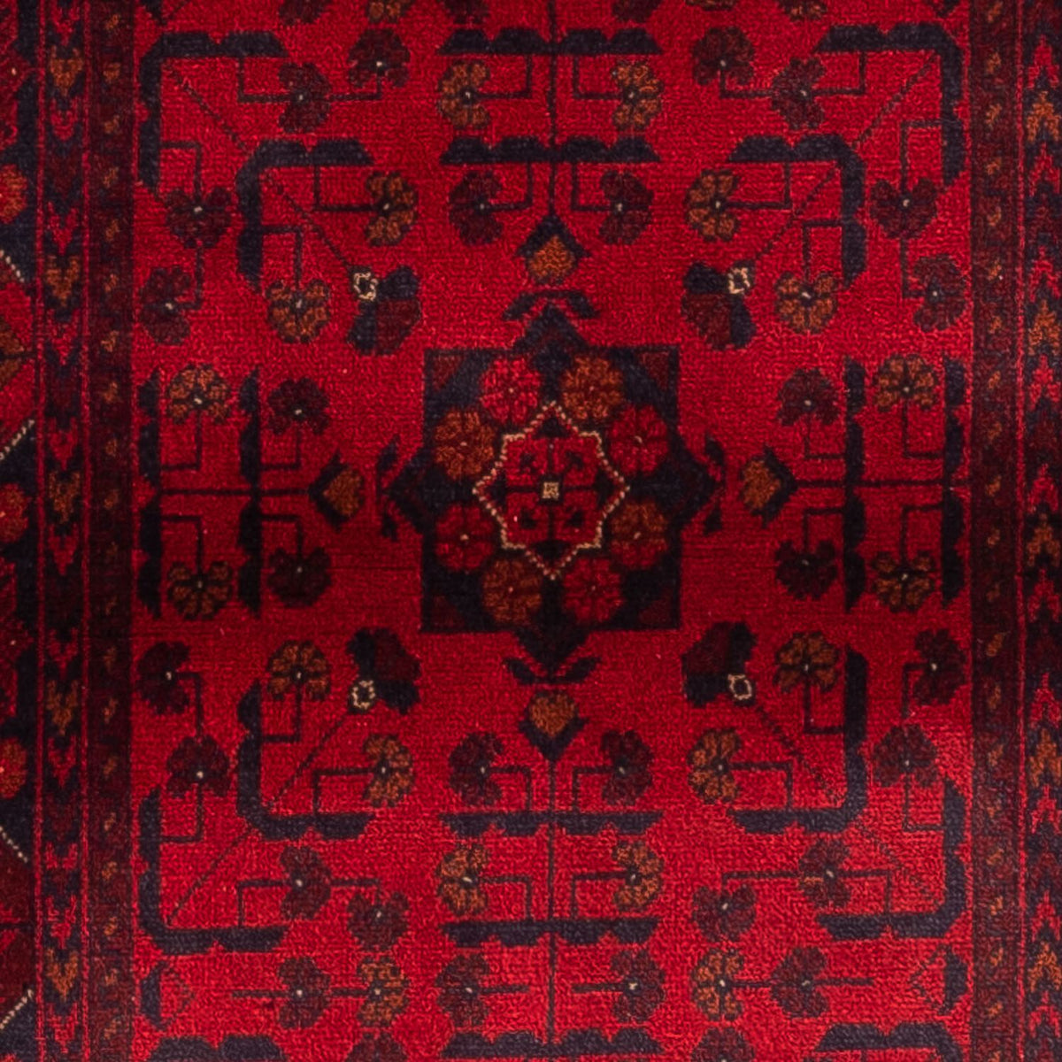 Tappeto corsia Tappeto afgano - Kunduz - 299 x 82 cm - rosso scuro