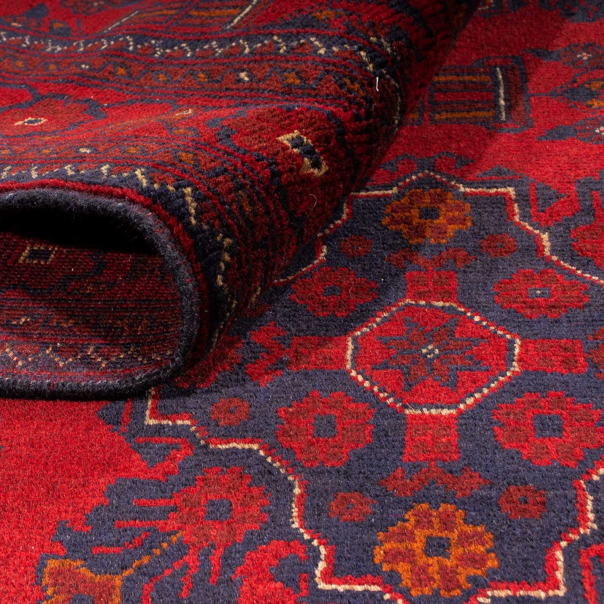 Tappeto afgano - Kunduz - 219 x 126 cm - rosso scuro