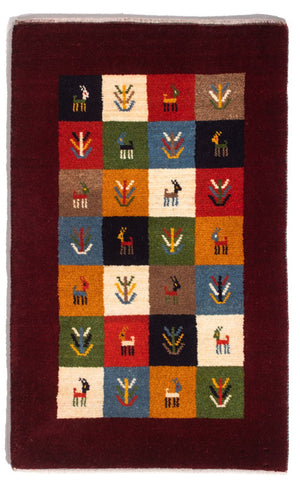 Tappeto Gabbeh - Persero - 88 x 61 cm - multicolore