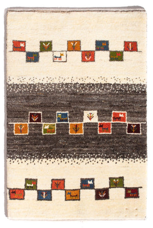 Tappeto Gabbeh - Persero - 92 x 63 cm - multicolore