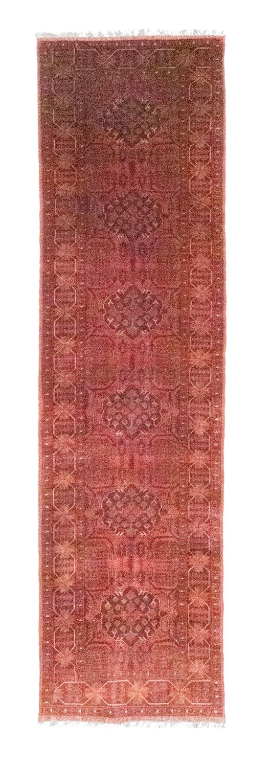 Tappeto corsia Tappeto afgano - Kunduz - 390 x 82 cm - rosso