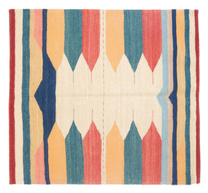 Tappeto Kelim - Orientale quadrato  - 129 x 125 cm - verde menta