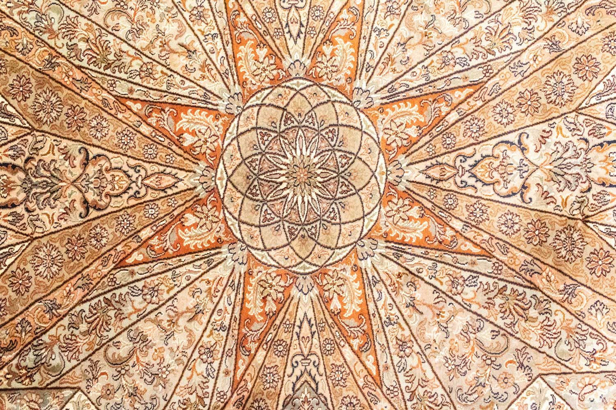 Tappeto di seta - Seta del Kashmir - 279 x 185 cm - marrone
