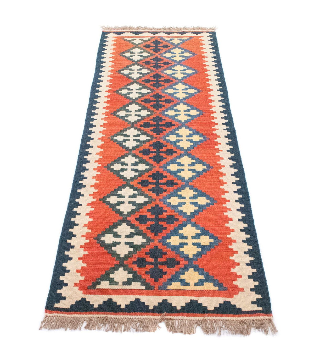 Tappeto corsia Tappeto Kelim - Orientale - 195 x 63 cm - arancione