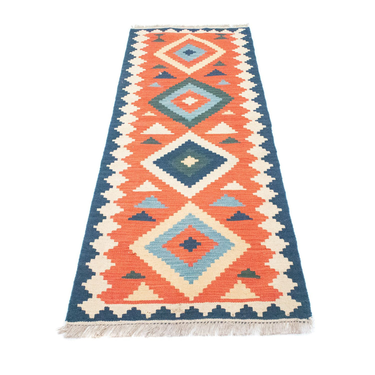 Tappeto corsia Tappeto Kelim - Orientale - 203 x 68 cm - arancione