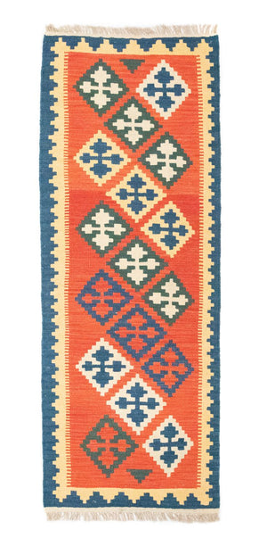 Tappeto corsia Tappeto Kelim - Orientale - 200 x 70 cm - arancione