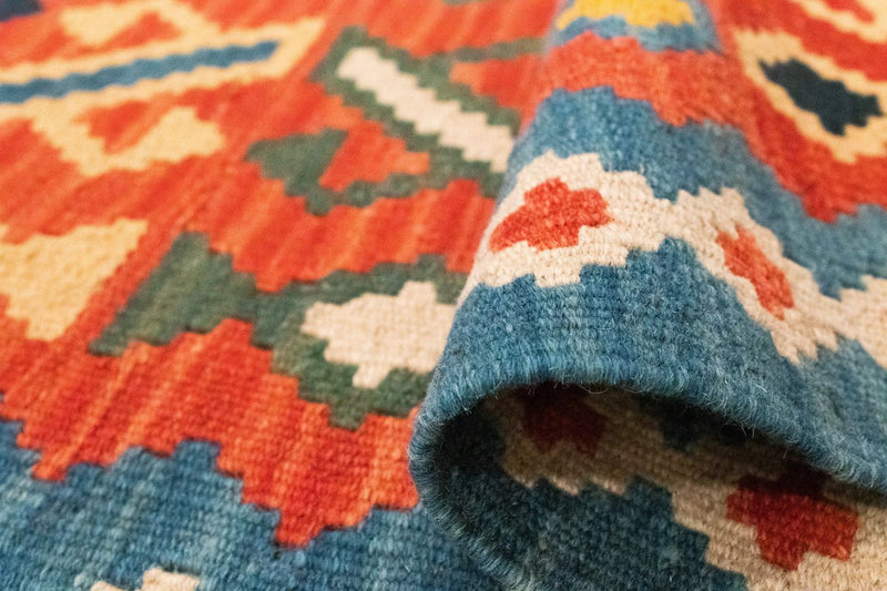 Tappeto corsia Tappeto Kelim - Orientale - 203 x 65 cm - arancione