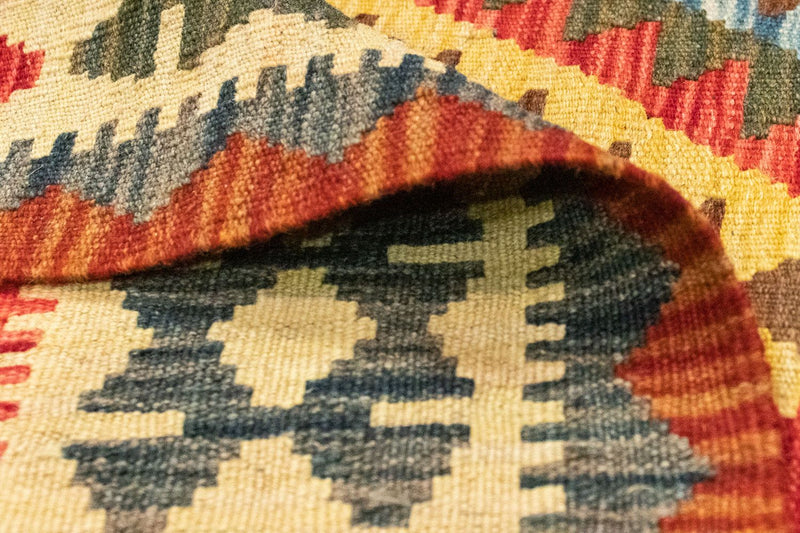 Tappeto corsia Tappeto Kelim - Orientale - 209 x 95 cm - beige