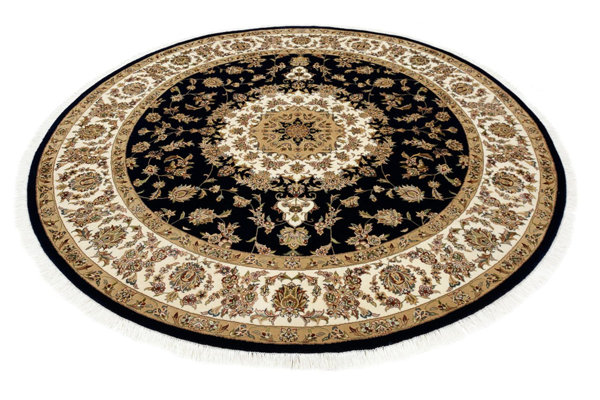 Tappeto orientale - Tabriz rotondo  - 218 x 216 cm - blu scuro