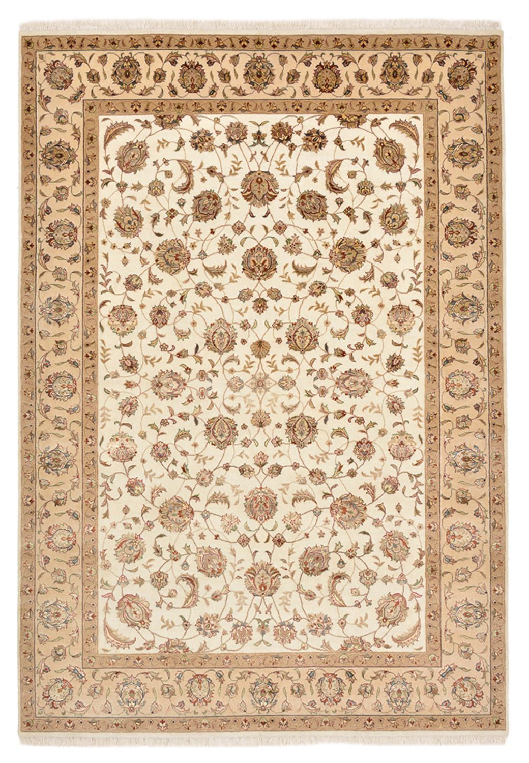 Tappeto orientale - Tabriz - 241 x 167 cm - beige chiaro