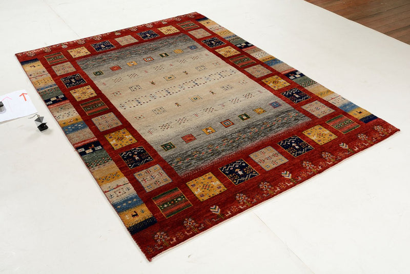 Tappeto Gabbeh - Loribaft Indus - 204 x 150 cm - multicolore