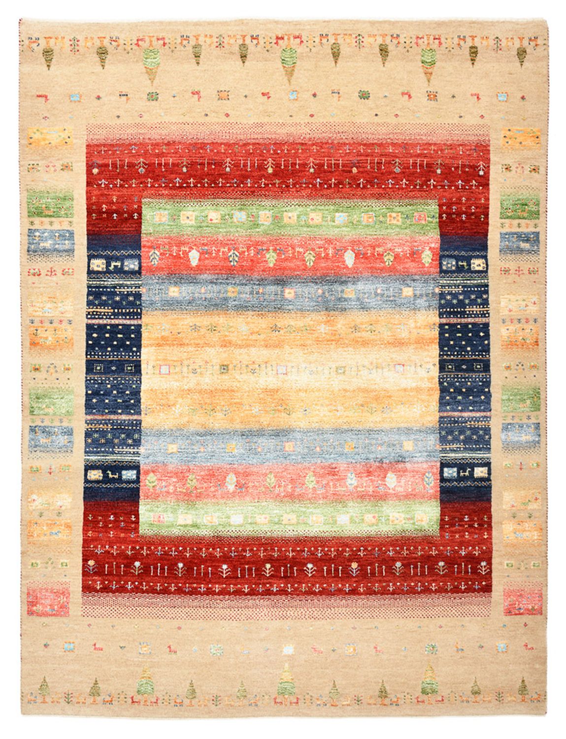 Tappeto Gabbeh - Loribaft Indus - 207 x 156 cm - multicolore
