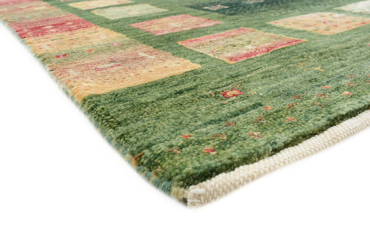 Tappeto corsia Tappeto Gabbeh - Loribaft Indus - 296 x 82 cm - verde