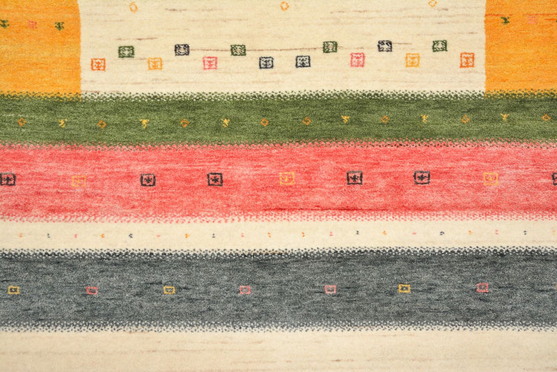 Tappeto corsia Tappeto Gabbeh - Loribaft Indus - 195 x 101 cm - beige chiaro