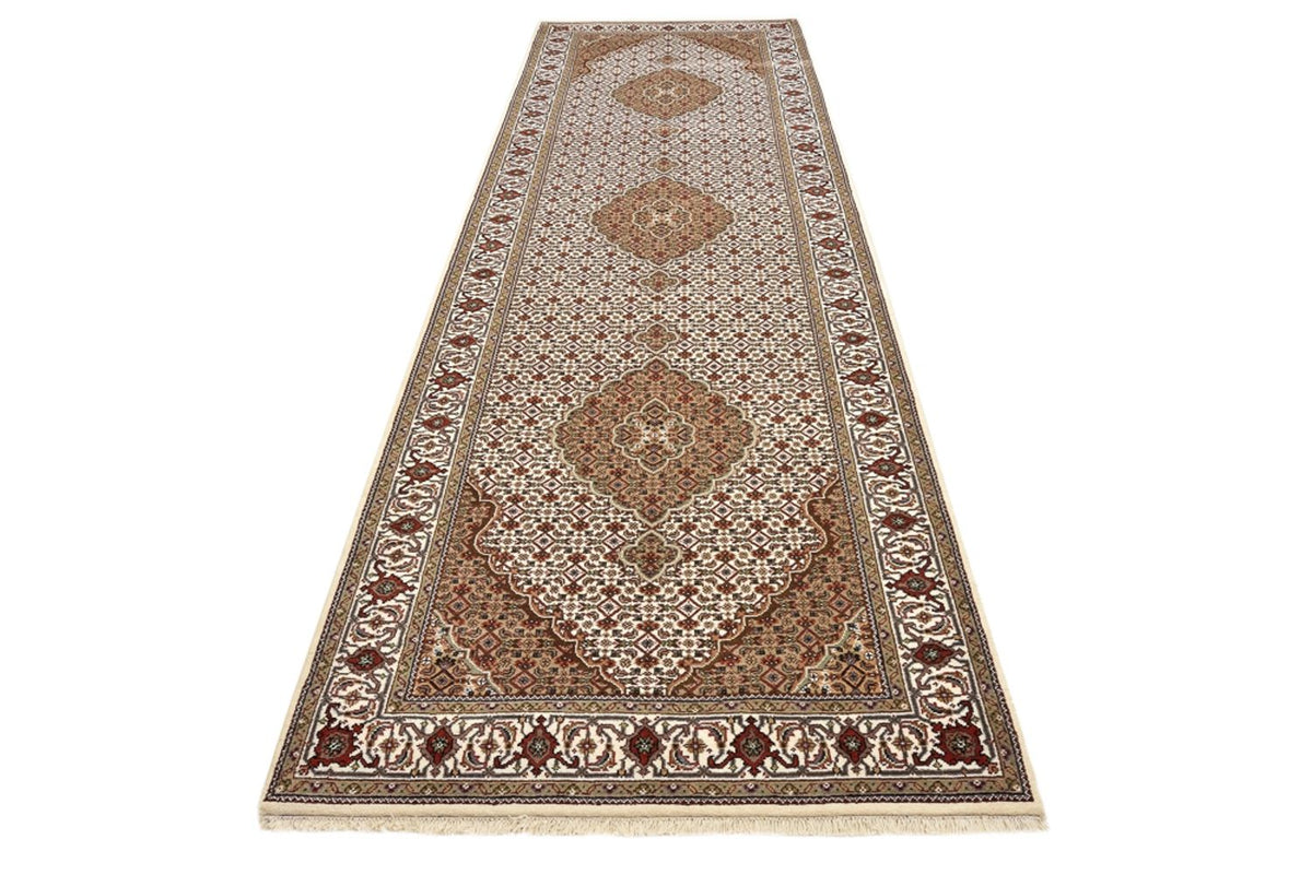 Tappeto corsia Tappeto orientale - Tabriz - 372 x 121 cm - beige chiaro