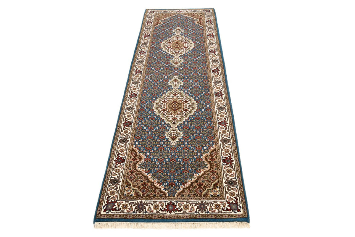 Tappeto corsia Tappeto orientale - Tabriz - 244 x 75 cm - blu scuro