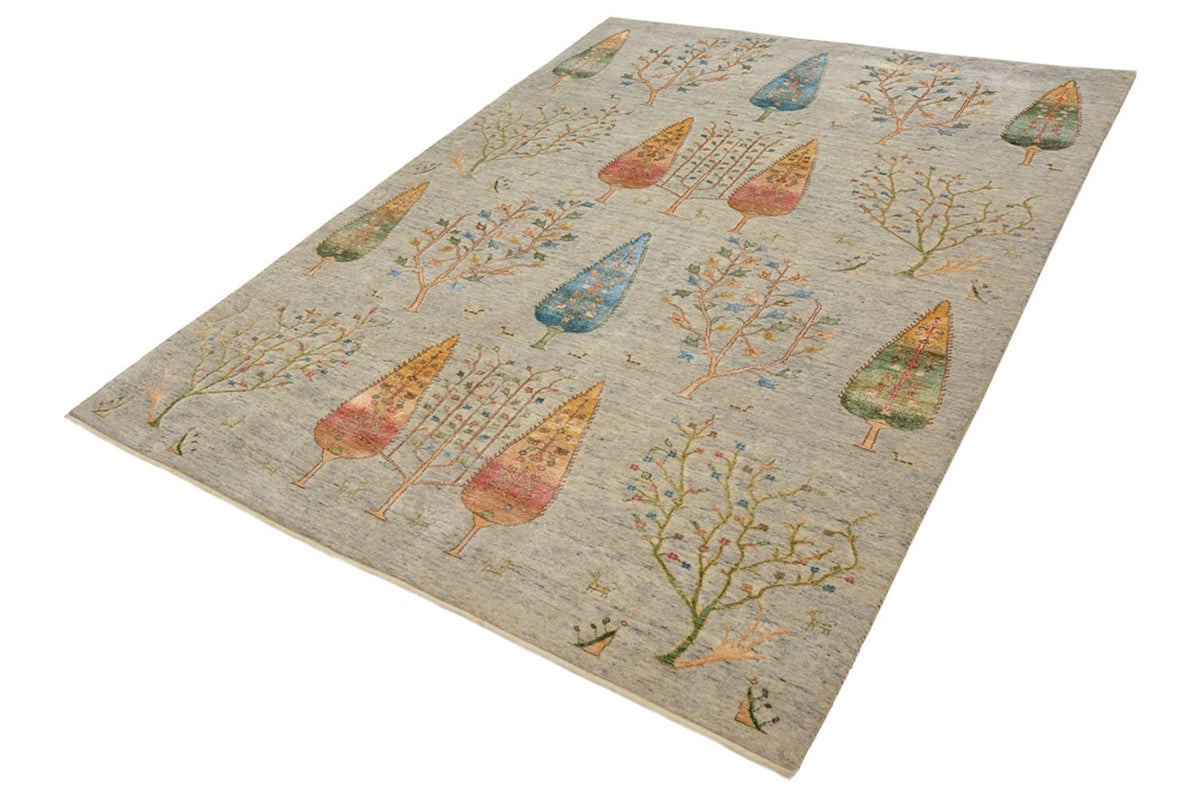 Tappeto Gabbeh - Loribaft Indus - 241 x 173 cm - grigio chiaro