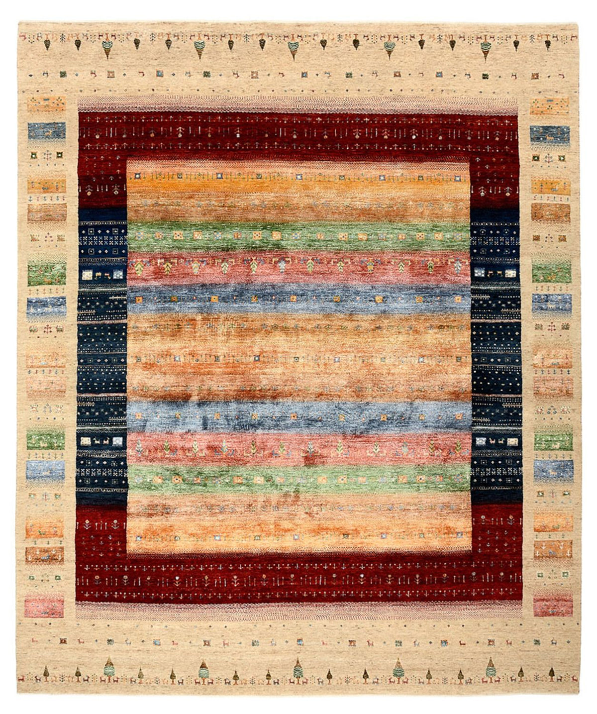 Tappeto Gabbeh - Loribaft Indus - 300 x 251 cm - multicolore