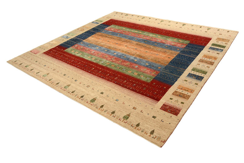 Tappeto Gabbeh - Loribaft Indus quadrato  - 253 x 246 cm - multicolore