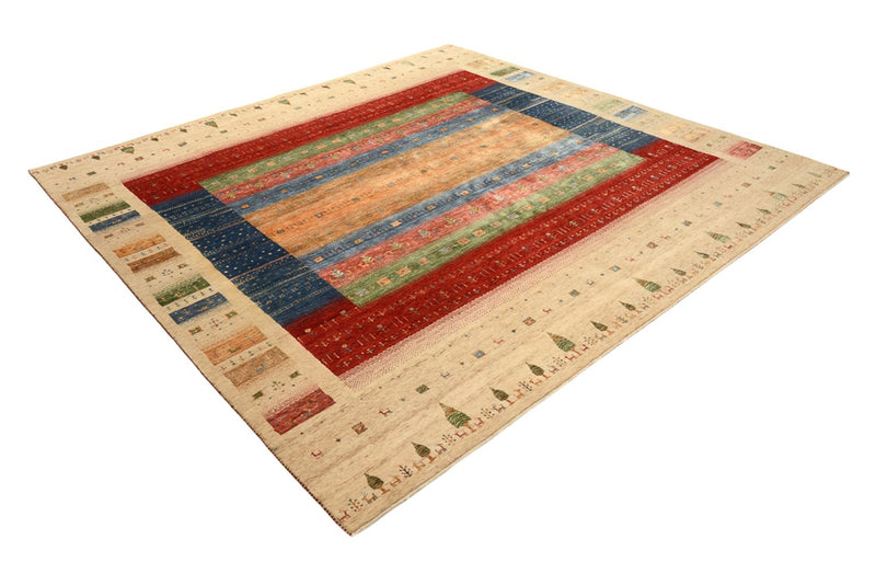 Tappeto Gabbeh - Loribaft Indus quadrato  - 253 x 246 cm - multicolore