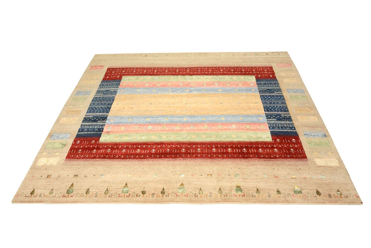 Tappeto Gabbeh - Loribaft Indus quadrato  - 253 x 246 cm - multicolore