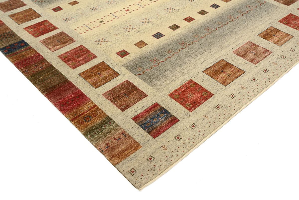 Tappeto Gabbeh - Loribaft Indus quadrato  - 254 x 251 cm - beige chiaro