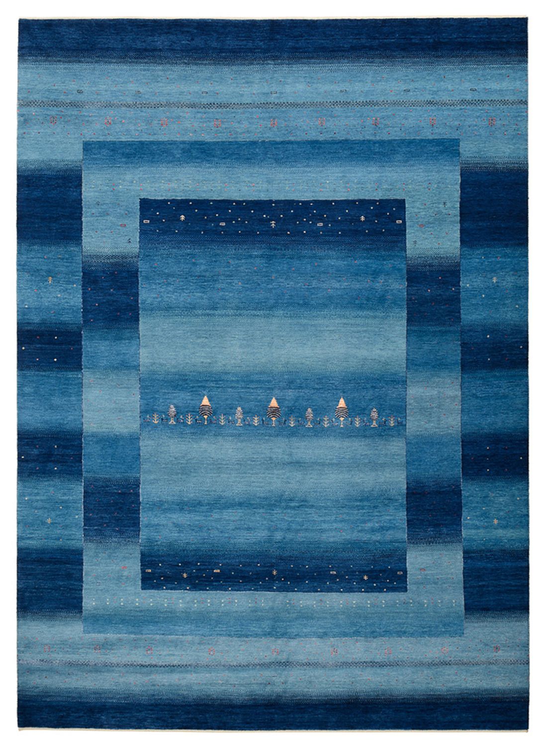 Tappeto Gabbeh - Loribaft Indus - 345 x 247 cm - blu mare