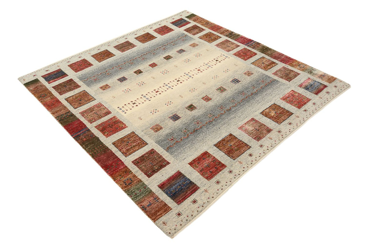 Tappeto Gabbeh - Loribaft Indus quadrato  - 156 x 156 cm - beige scuro