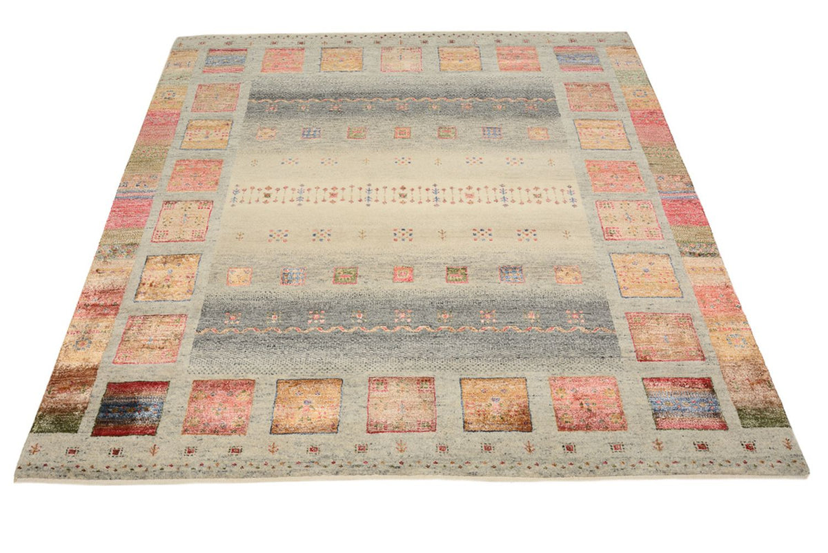 Tappeto Gabbeh - Loribaft Indus quadrato  - 156 x 156 cm - beige scuro