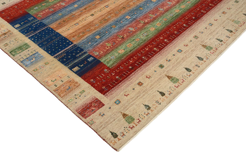 Tappeto Gabbeh - Loribaft Indus quadrato  - 203 x 203 cm - multicolore