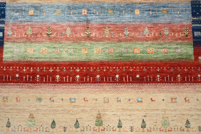 Tappeto Gabbeh - Loribaft Indus quadrato  - 203 x 203 cm - multicolore