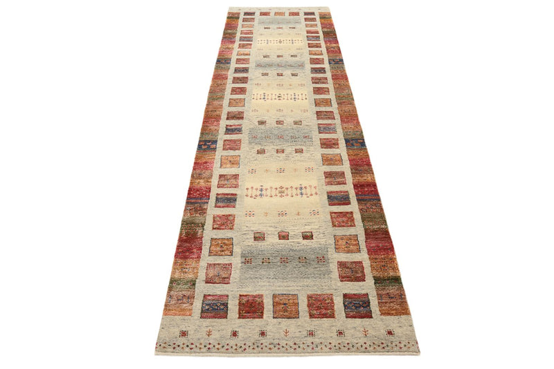 Tappeto corsia Tappeto Gabbeh - Loribaft Indus - 306 x 84 cm - beige scuro