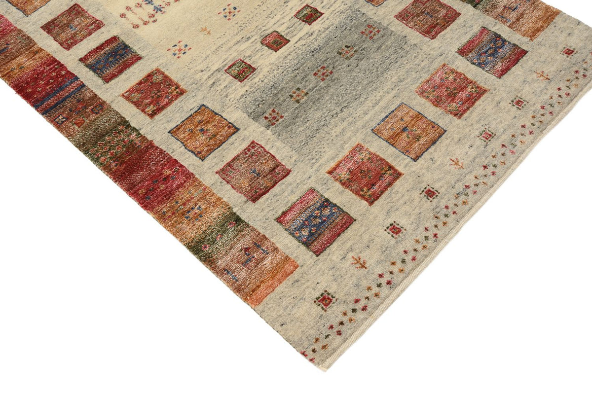 Tappeto corsia Tappeto Gabbeh - Loribaft Indus - 306 x 84 cm - beige scuro