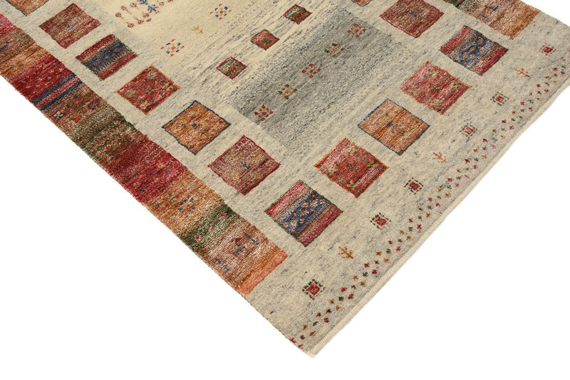 Tappeto corsia Tappeto Gabbeh - Loribaft Indus - 306 x 84 cm - beige scuro