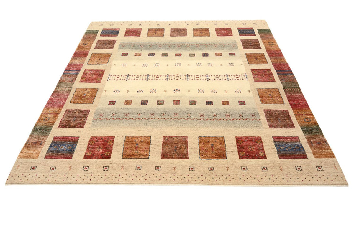 Tappeto Gabbeh - Loribaft Indus quadrato  - 206 x 204 cm - beige scuro