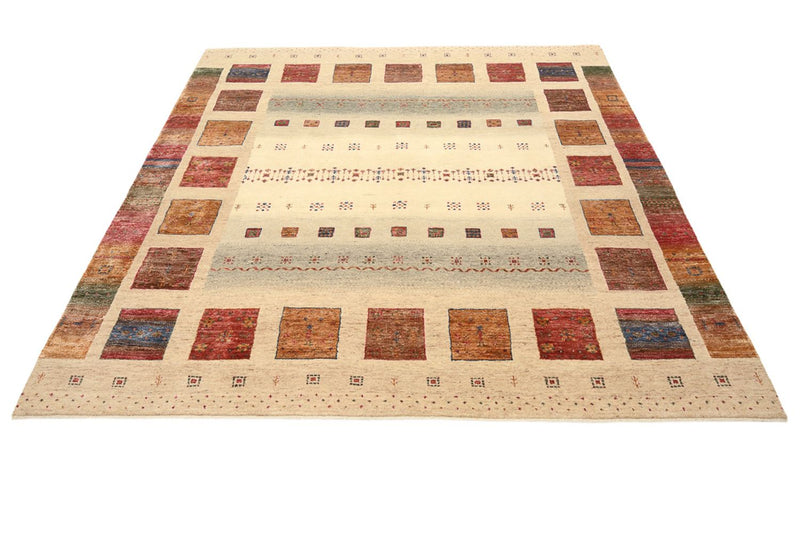 Tappeto Gabbeh - Loribaft Indus quadrato  - 206 x 204 cm - beige scuro
