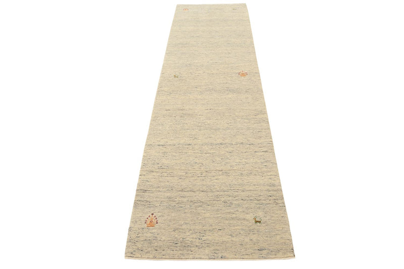 Tappeto corsia Tappeto Gabbeh - Loribaft Indus - 295 x 80 cm - beige scuro