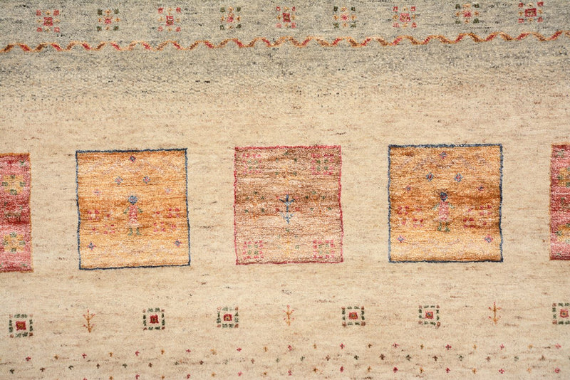 Tappeto Gabbeh - Loribaft Indus quadrato  - 204 x 202 cm - beige chiaro