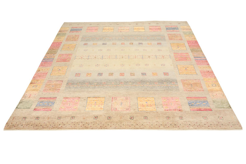 Tappeto Gabbeh - Loribaft Indus quadrato  - 204 x 202 cm - beige chiaro