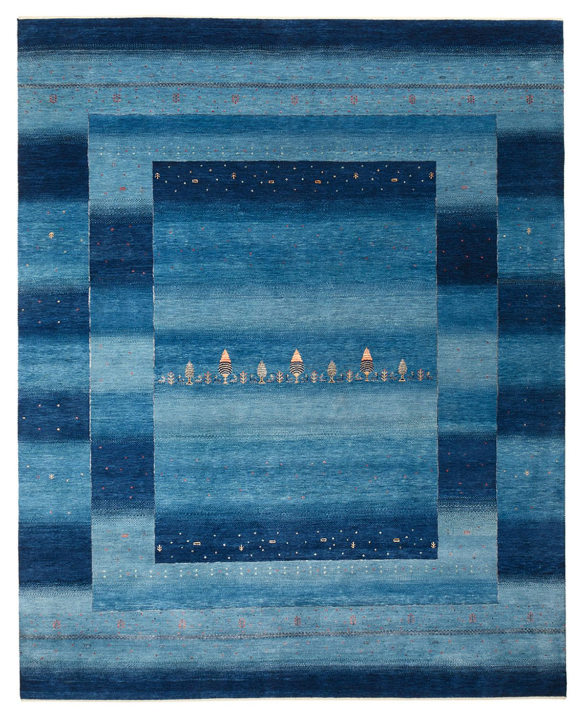 Tappeto Gabbeh - Loribaft Indus - 303 x 241 cm - blu mare