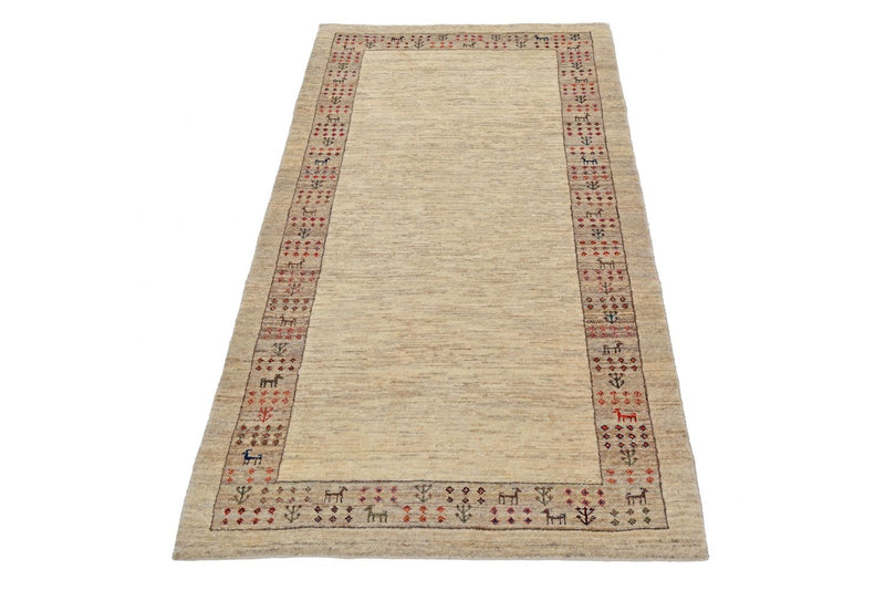 Tappeto corsia Tappeto Gabbeh - Loribaft Persero - 176 x 84 cm - sabbia