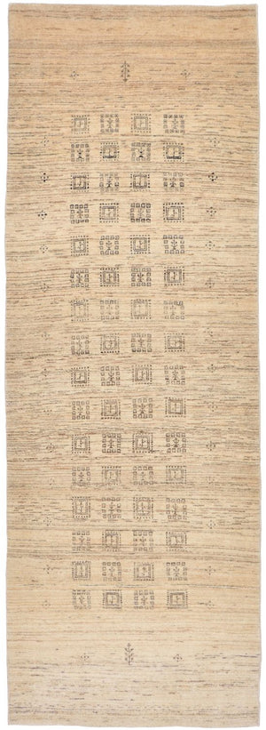 Tappeto corsia Tappeto Gabbeh - Loribaft Persero - 247 x 84 cm - sabbia