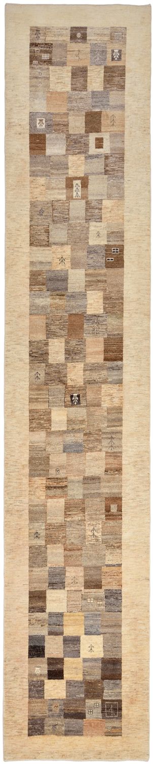 Tappeto corsia Tappeto Gabbeh - Loribaft Persero - 512 x 101 cm - marrone chiaro