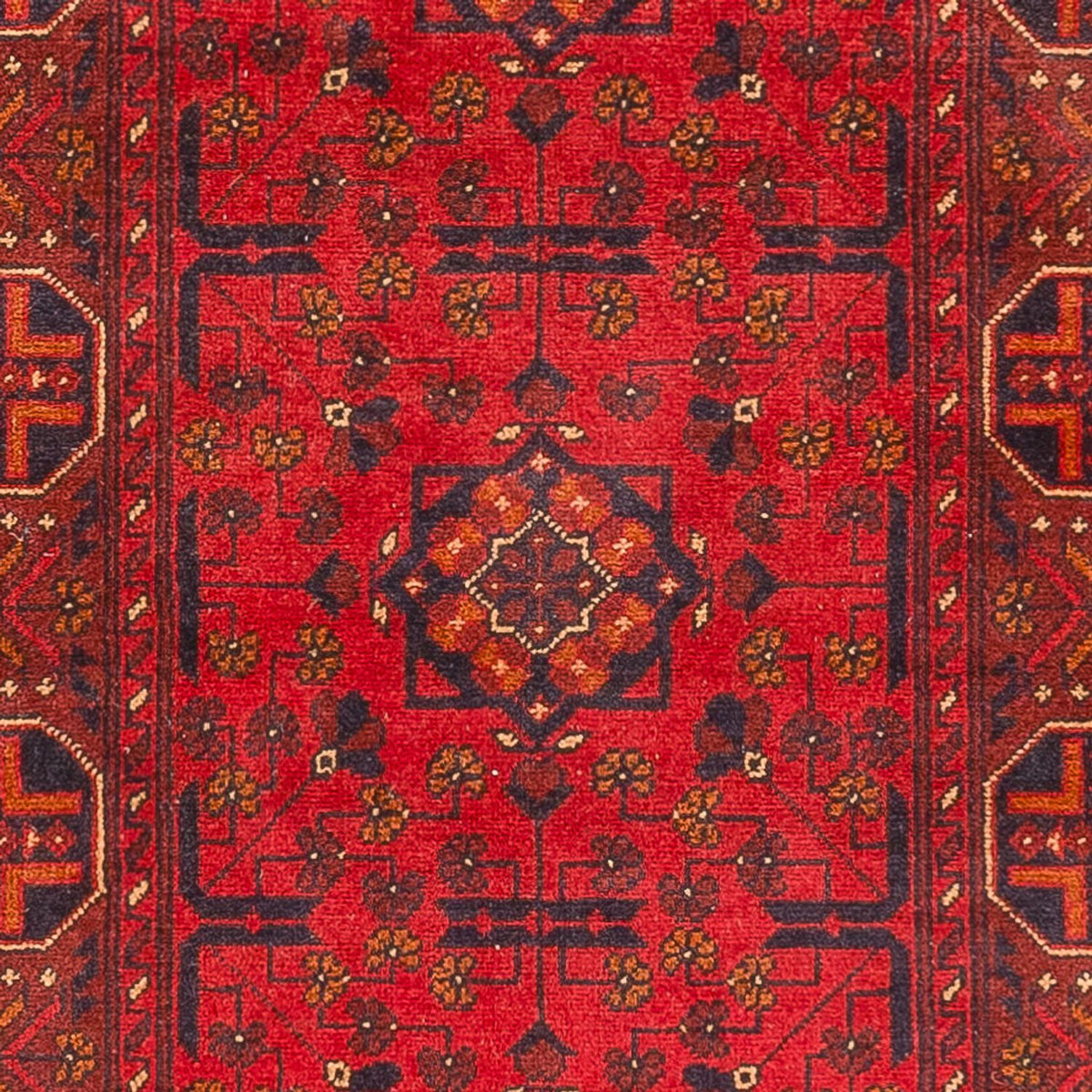 Tappeto corsia Tappeto afgano - Kunduz - 395 x 80 cm - rosso