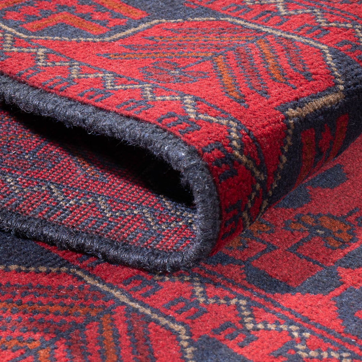 Tappeto corsia Tappeto afgano - Kunduz - 390 x 80 cm - rosso